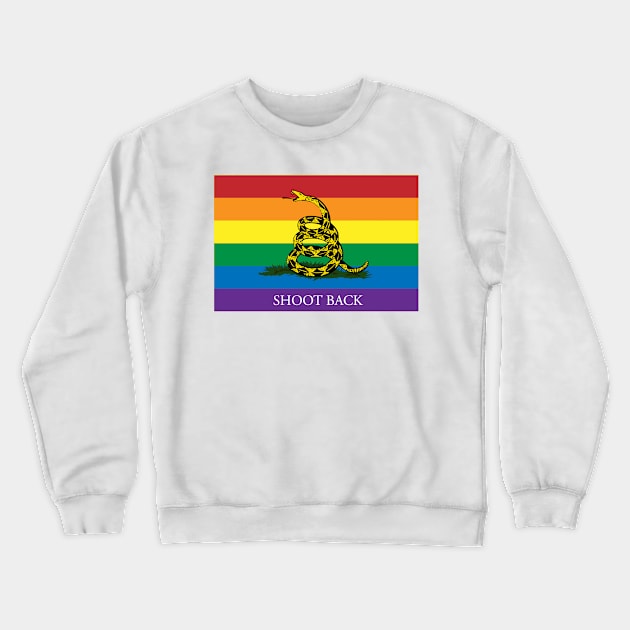 Shoot Back Rainbow Gadsden Flag Crewneck Sweatshirt by Operation Blazing Sword